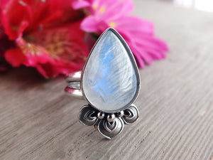 Rainbow Moonstone Ring or Pendant (Choose Your Size)