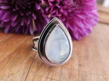 Load image into Gallery viewer, Rainbow Moonstone Ring or Pendant (Choose Your Size)