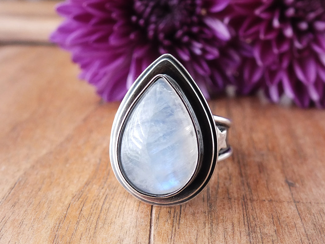 Rainbow Moonstone Ring or Pendant (Choose Your Size)