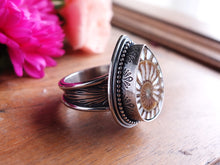 Load image into Gallery viewer, Ammonite w/ Mother of Pearl Ring or Pendant (Choose Your Size)