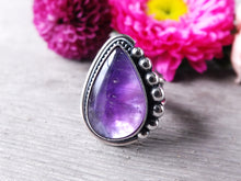 Load image into Gallery viewer, Amethyst &amp; Mother of Pearl Ring or Pendant (Choose Your Size)