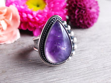 Load image into Gallery viewer, Amethyst &amp; Mother of Pearl Ring or Pendant (Choose Your Size)