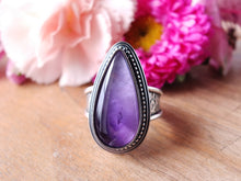 Load image into Gallery viewer, Amethyst &amp; Mother of Pearl Ring or Pendant (Choose Your Size)