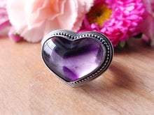 Load image into Gallery viewer, Amethyst Heart Ring or Pendant (Choose Your Size)