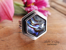 Load image into Gallery viewer, Abalone and Quartz Doublet Ring or Pendant (Choose Your Size)