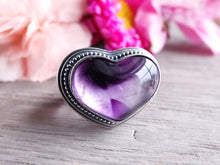 Load image into Gallery viewer, Amethyst Heart Ring or Pendant (Choose Your Size)