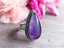 Load image into Gallery viewer, Amethyst &amp; Mother of Pearl Ring or Pendant (Choose Your Size)