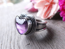 Load image into Gallery viewer, Amethyst Heart Ring or Pendant (Choose Your Size)