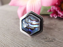 Load image into Gallery viewer, Abalone and Quartz Doublet Ring or Pendant (Choose Your Size)