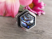 Load image into Gallery viewer, Abalone and Quartz Doublet Ring or Pendant (Choose Your Size)