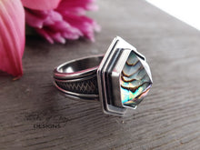 Load image into Gallery viewer, Abalone and Quartz Doublet Ring or Pendant (Choose Your Size)