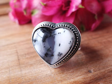 Load image into Gallery viewer, Dendritic Agate Heart Ring or Pendant (Choose Your Size)
