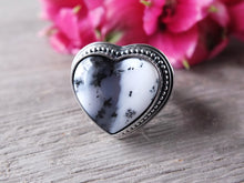 Load image into Gallery viewer, Dendritic Agate Heart Ring or Pendant (Choose Your Size)