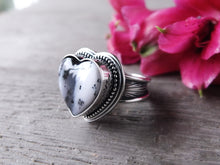 Load image into Gallery viewer, Dendritic Agate Heart Ring or Pendant (Choose Your Size)