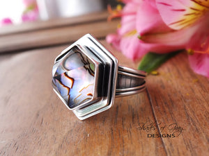 Abalone and Quartz Doublet Ring or Pendant (Choose Your Size)
