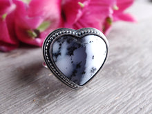 Load image into Gallery viewer, Dendritic Agate Heart Ring or Pendant (Choose Your Size)