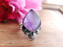 Load image into Gallery viewer, Amethyst &amp; Mother of Pearl Ring or Pendant (Choose Your Size)