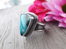 Load image into Gallery viewer, Blue Opalized Wood Ring or Pendant (Choose Your Size)