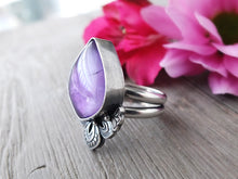 Load image into Gallery viewer, Amethyst &amp; Mother of Pearl Ring or Pendant (Choose Your Size)