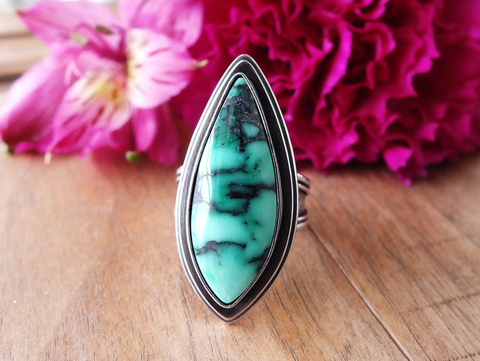 Emerald Rose Variscite Ring or Pendant (Choose Your Size)