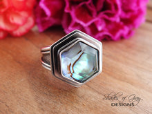 Load image into Gallery viewer, Abalone and Quartz Doublet Ring or Pendant (Choose Your Size)