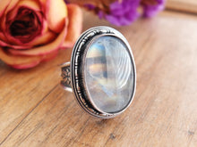 Load image into Gallery viewer, Rainbow Moonstone Ring or Pendant (Choose Your Size)