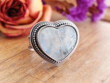 Load image into Gallery viewer, Rainbow Moonstone Heart Ring or Pendant (Choose Your Size)