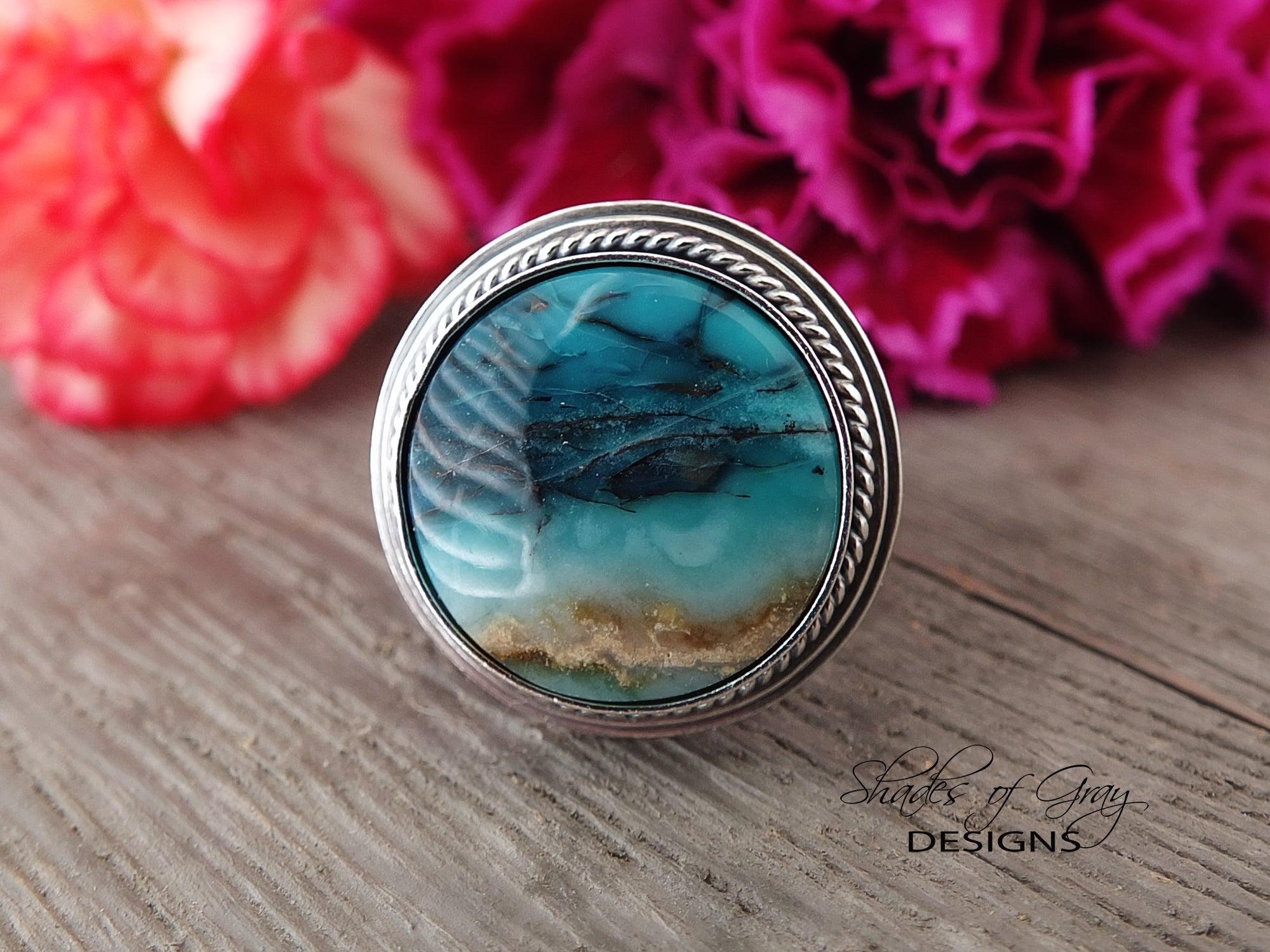 Blue Skies deals Opalized Wood Ring