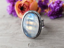 Load image into Gallery viewer, Rainbow Moonstone Ring or Pendant (Choose Your Size)