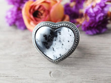 Load image into Gallery viewer, Dendritic Agate Heart Ring or Pendant (Choose Your Size)