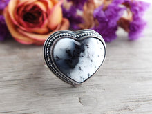 Load image into Gallery viewer, Dendritic Agate Heart Ring or Pendant (Choose Your Size)