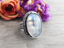 Load image into Gallery viewer, Rainbow Moonstone Ring or Pendant (Choose Your Size)
