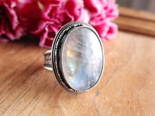 Load image into Gallery viewer, Rainbow Moonstone Ring or Pendant (Choose Your Size)