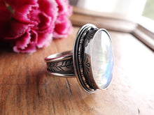 Load image into Gallery viewer, Rainbow Moonstone Ring or Pendant (Choose Your Size)