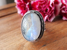 Load image into Gallery viewer, Rainbow Moonstone Ring or Pendant (Choose Your Size)