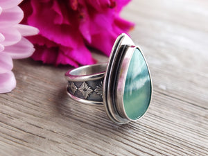Blue Opalized Wood Ring or Pendant (Choose Your Size)