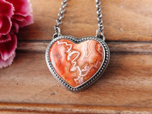Load image into Gallery viewer, Laguna Lace Agate Heart Necklace