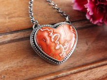 Load image into Gallery viewer, Laguna Lace Agate Heart Necklace