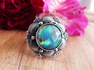 Aurora Opal Doublet Ring or Pendant (Choose Your Size)