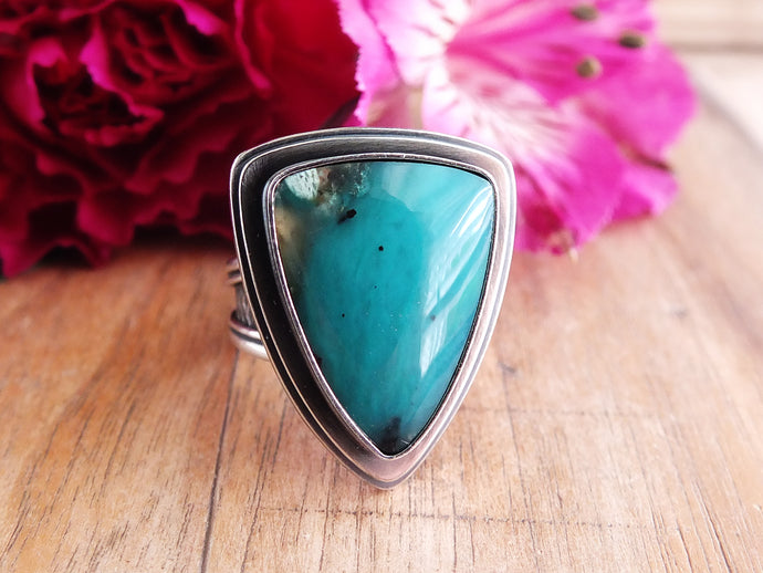 Blue Opalized Petrified Wood Ring or Pendant (Choose Your Size)