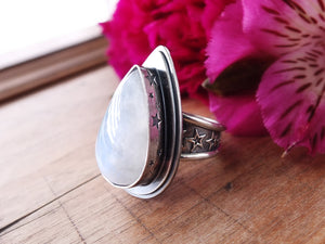 Rainbow Moonstone Ring or Pendant (Choose Your Size)