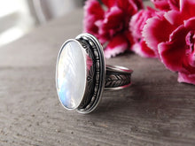 Load image into Gallery viewer, Rainbow Moonstone Ring or Pendant (Choose Your Size)
