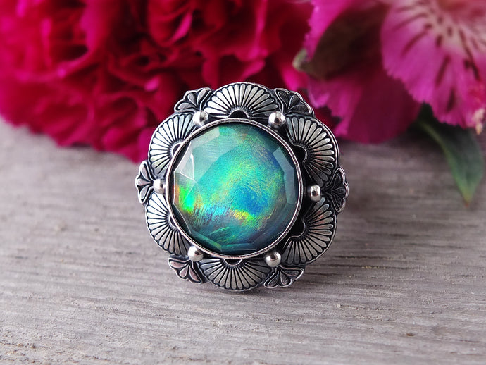 Aurora Opal Doublet Ring or Pendant (Choose Your Size)