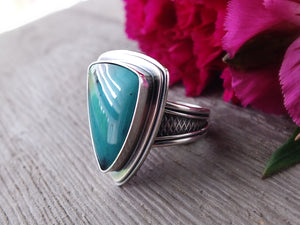 Blue Opalized Petrified Wood Ring or Pendant (Choose Your Size)