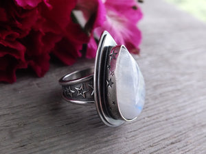 Rainbow Moonstone Ring or Pendant (Choose Your Size)