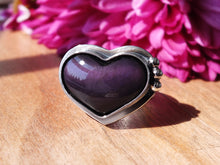 Load image into Gallery viewer, Rainbow Obsidian Heart Ring or Pendant (Choose Your Size)