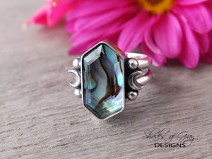 Abalone and Quartz Doublet Ring or Pendant (Choose Your Size)