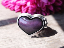 Load image into Gallery viewer, Rainbow Obsidian Heart Ring or Pendant (Choose Your Size)