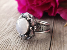 Load image into Gallery viewer, Rainbow Moonstone Ring or Pendant (Choose Your Size)