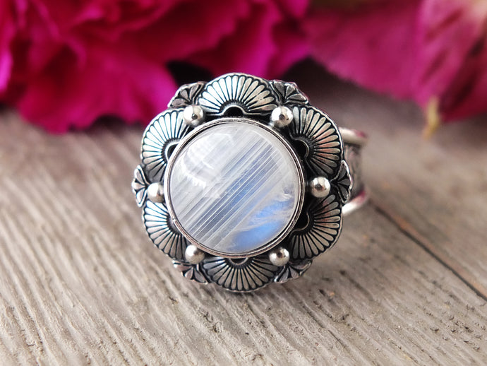 Rainbow Moonstone Ring or Pendant (Choose Your Size)